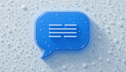 Blue Chat Bubble Icon for Digital Communication.