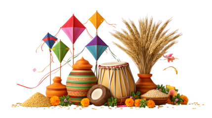 Colourful kites and dhol