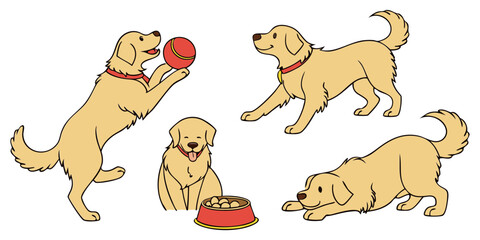 Golden retriever art illustration