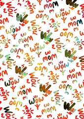 Colorful pattern featuring the words 