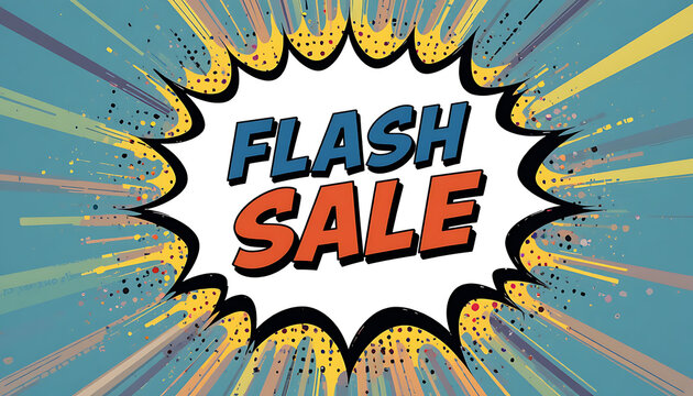 Comic Style Flash Sale Banner.