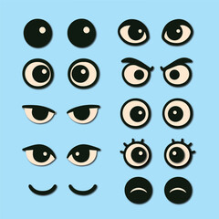 Cartoon chibi eyes expressions