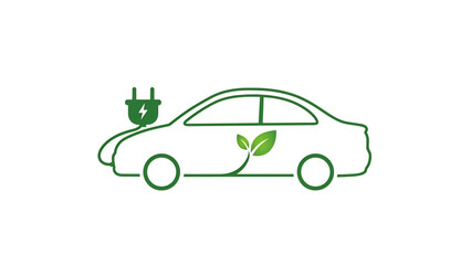Fototapeta premium Eco-Friendly Electric Vehicle: Green Energy Transportation Icon Isolated on Transparent Background