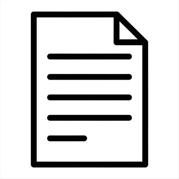 Vector illustration of a document icon representing a file, paper, or page with text and information