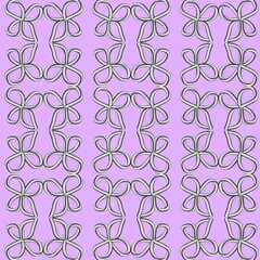 Abstract pattern of intertwined ribbons on a pastel purple background  