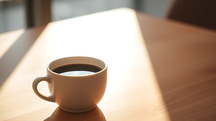 Obraz premium A warm and inviting coffee cup on a table with a shallow focus.