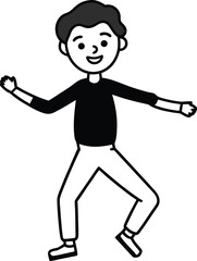 student avatar flat vector line art white background