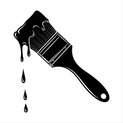 Vector illustration of a paintbrush with dripping paint creates a dynamic and artistic visual effect