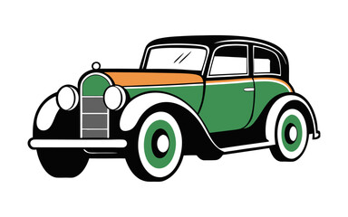 Elegant 1920s Art Deco Classic Car Vector Illustration in Retro Style — Vintage Automotive Artwork with Geometric Design for Posters, Prints, Collectibles, and Decor