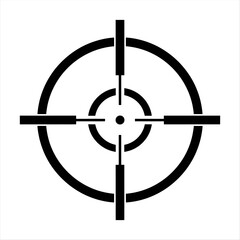 Vector illustration of a precise target crosshair symbol for aiming and achieving goals with accuracy