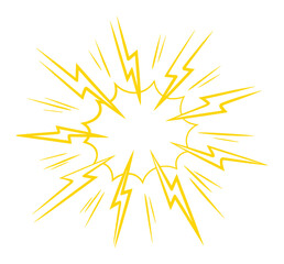 Fototapeta premium Yellow lightning burst explosion shape vector
