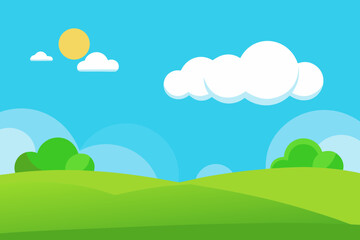 Classic Cheerful 2D Cartoon Background Scene Happy Colorful Illustration