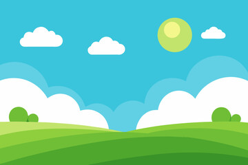 Dreamy Cheerful 2D Cartoon Background Scene Happy Colorful Illustration