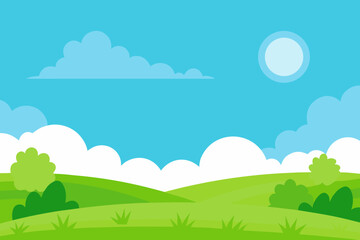 Obraz premium Playful Cheerful 2D Cartoon Background Scene Happy Colorful Illustration