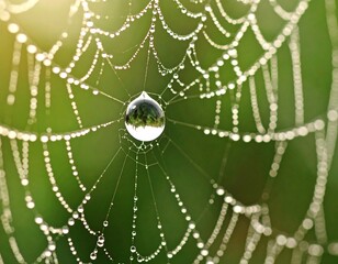 Fototapeta premium Dewdrop spiderweb
