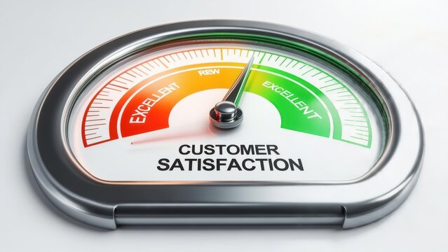Gauge showing high customer satisfaction