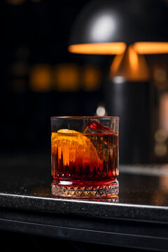 Negroni cocktail at the bar