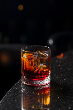 Negroni cocktail at the bar