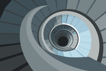 View Looking Straight Up the Interior of a Modern Skyscraper Atrium