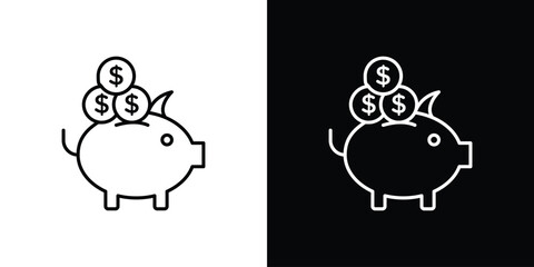Piggy bank set,vector and illustration