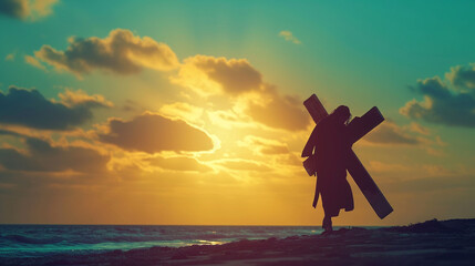 Good Friday religious illustration with a cross