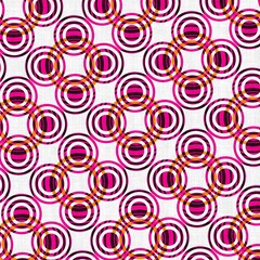 Geometric pattern with concentric circles in pink and black color  
