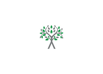 Lette A tree logo design vector icon template