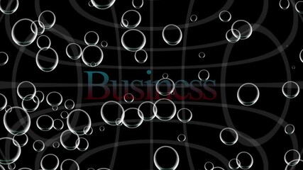 Text Business animation with grid background with foam. - Powered by Adobe