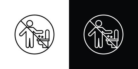 Do not litter in toilet signs set,vector and illustration