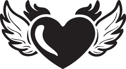 Obraz premium Flying Heart Symbol for Love and Freedom Theme