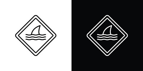 Danger of shark signs set,vector and illustration