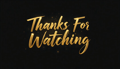 Golden Thanks For Watching Text.