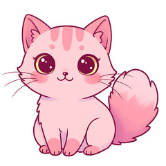 Obraz premium Illustration Cute Cat Transparent Background