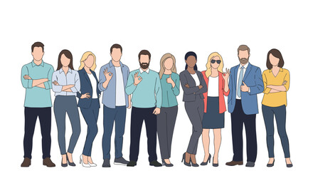 Obraz premium A diverse group of professionals standing together ready to tackle any business challenge
