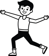 student avatar flat vector line art white background thoughtful