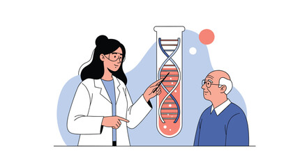 Understanding genetic health and age related diseases through dna analysis with a medical professional guiding a patient