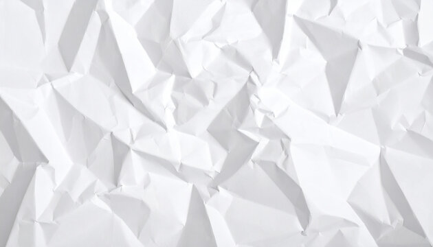 White crumpled paper design element, 300 dpi, widescreen 16:9, with free space for text