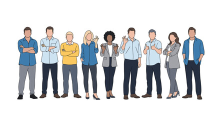 Obraz premium Diverse group of professionals standing together confidently displaying teamwork and collaboration