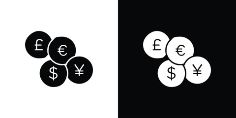 Money icon silhouette set. vector pictograms for ui