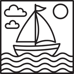 Fantasy Cozy Retreat – Bold Line Art Coloring Page with Magical Elements