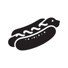 Minimalist Flying Hotdog Silhouette Vector Icon