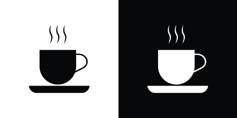 Cup of coffee icon silhouette set. vector pictograms for ui
