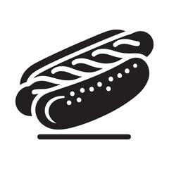 Minimalist Flying Hotdog Silhouette Vector Icon