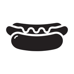 Minimalist Flying Hotdog Silhouette Vector Icon
