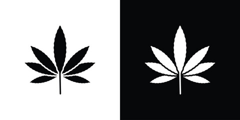 Cannabis leaf icon silhouette set. vector pictograms for ui