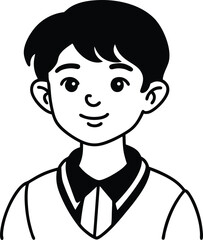 student avatar flat vector line art white background laughing