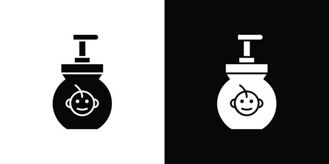 Obraz premium Baby shampoo icon silhouette set. vector pictograms for ui
