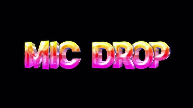 3D Retro Neon 80s Animated Text &ndash; mic drop