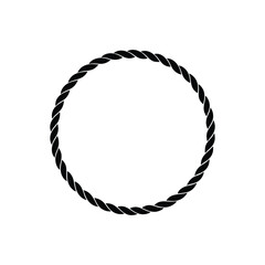 A circle rope shape silhouette vector art illustration