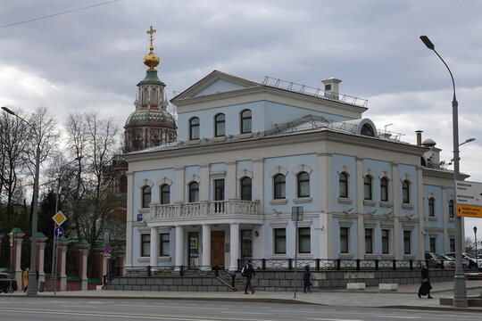 42 Bolshaya Yakimanka Street and St. John the Warrior Church on Yakimanka. Moscow